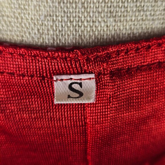 Unbranded Size Small Red White Floral Print Wrap Dress Self Tie Belt Ruffle Hem - Picture 12 of 15